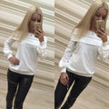 Off-shoulder Strapless Long Sleeves Pure Color Casual Blouse - Oh Yours Fashion - 6
