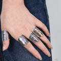 Exaggerate Punk Totem Carve Designs Ring Set - Oh Yours Fashion - 4