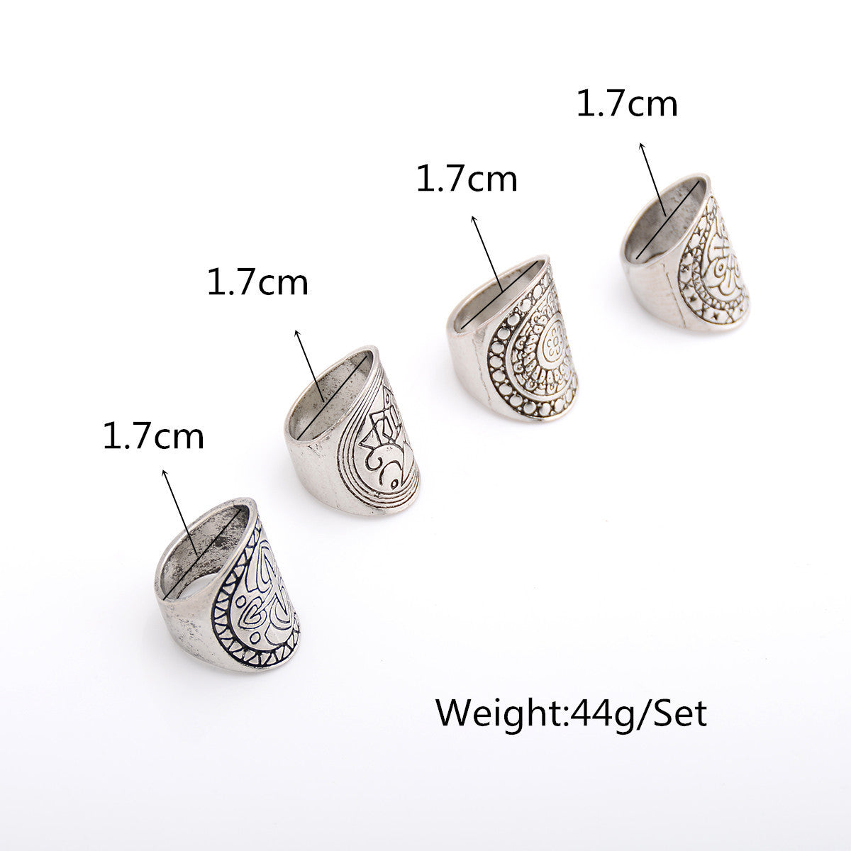 Exaggerate Punk Totem Carve Designs Ring Set - Oh Yours Fashion - 2