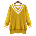 Peach Collar Sexy Knit Pullover Solid Color Sweater - Oh Yours Fashion - 4