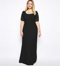 Plus Size Elegant Short Sleeve Lace Long Dress - Oh Yours Fashion - 7