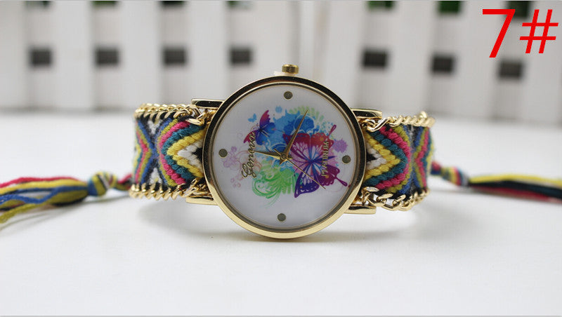 Color Matching Spinning Butterfly Flower Print Watch - Oh Yours Fashion - 10