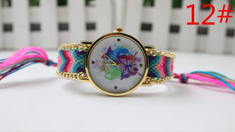 Color Matching Spinning Butterfly Flower Print Watch - Oh Yours Fashion - 15