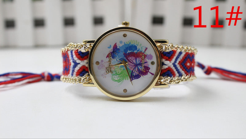 Color Matching Spinning Butterfly Flower Print Watch - Oh Yours Fashion - 14