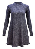 Women's Fashion Knit Ribbed Scoop A-Line Long Sleeve Sweater Dress - Oh Yours Fashion - 7