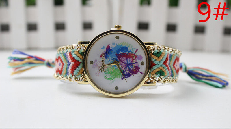 Color Matching Spinning Butterfly Flower Print Watch - Oh Yours Fashion - 12