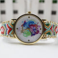 Color Matching Spinning Butterfly Flower Print Watch - Oh Yours Fashion - 1