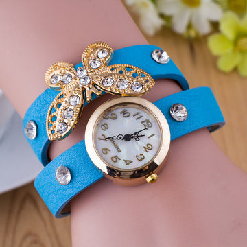 Crystal Butterfly Bracelet Watch - Oh Yours Fashion - 1