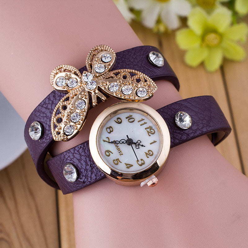 Crystal Butterfly Bracelet Watch - Oh Yours Fashion - 5