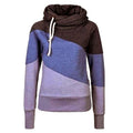 Color Block Patchwork High Neck Sport Hoodie - O Yours Fashion - 4