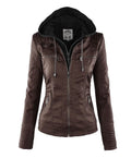 Removable Collar Zipper Womens Jacket Hoodie - O Yours Fashion - 2