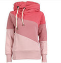Color Block Patchwork High Neck Sport Hoodie - O Yours Fashion - 5