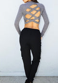 Back Cross Navel Scoop Striped Pullover Sweater - Oh Yours Fashion - 4