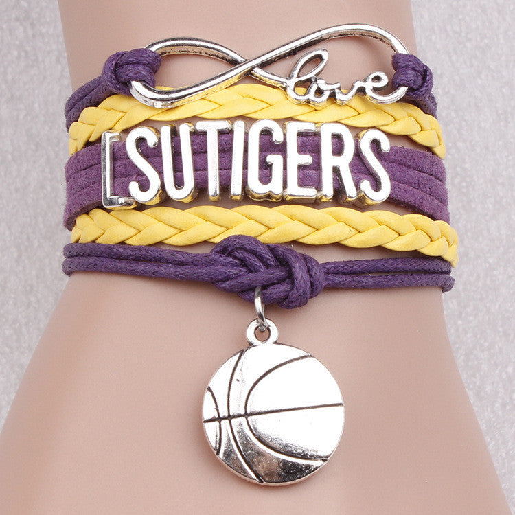 Fashion Letters Basketball Woven Multilayer Bracelet - Oh Yours Fashion