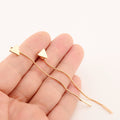 Smooth Triangle Chain Tassel Earrings - Oh Yours Fashion - 3