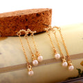 Beautiful Pearl Tassels Stud Clip Earrings - Oh Yours Fashion - 2