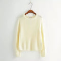 Pure Color Pullover Knit Scoop Color Mixing Sweater - Oh Yours Fashion - 6