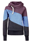 Color Block Patchwork High Neck Sport Hoodie - O Yours Fashion - 7