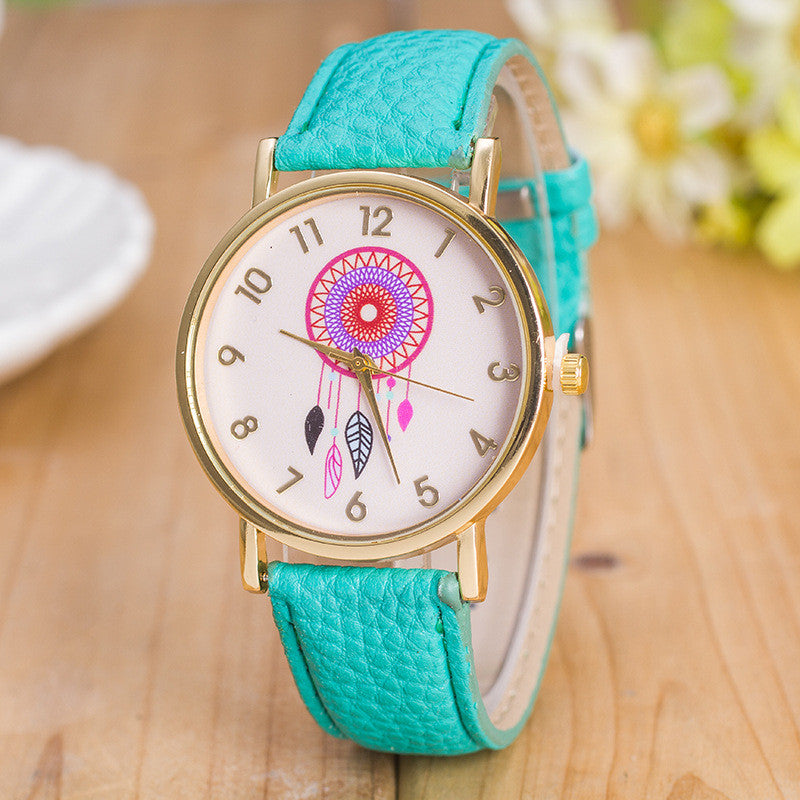 Classic Dreamcatcher Print Leather Watch - Oh Yours Fashion - 1