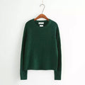 Pure Color Pullover Knit Scoop Color Mixing Sweater - Oh Yours Fashion - 5