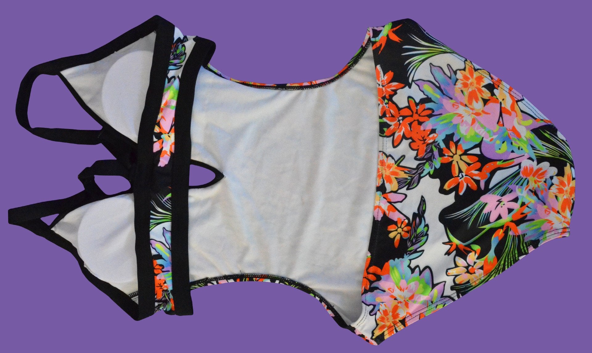 Deep V-neck Straps Flower Print One Pieces Swimwear Monokini - OhYoursFashion - 5
