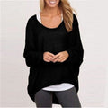Loose Long Sleeves Irregular Pullover Sweater Top - OhYoursFashion - 3