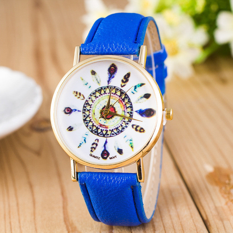 Beautiful Peacock Feather Leather Watch - Oh Yours Fashion - 5