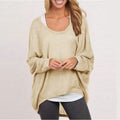 Loose Long Sleeves Irregular Pullover Sweater Top - OhYoursFashion - 9