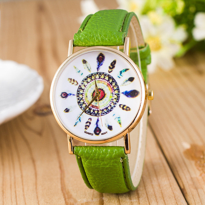 Beautiful Peacock Feather Leather Watch - Oh Yours Fashion - 9