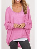 Loose Long Sleeves Irregular Pullover Sweater Top - OhYoursFashion - 11