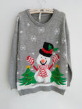 Fashion Christmas Tree Snowman Round Collar Knit Sweater - Oh Yours Fashion - 4