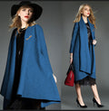 Drape Loose Asymmetric Solid Long Coat - Oh Yours Fashion - 2