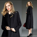Drape Loose Asymmetric Solid Long Coat - Oh Yours Fashion - 9