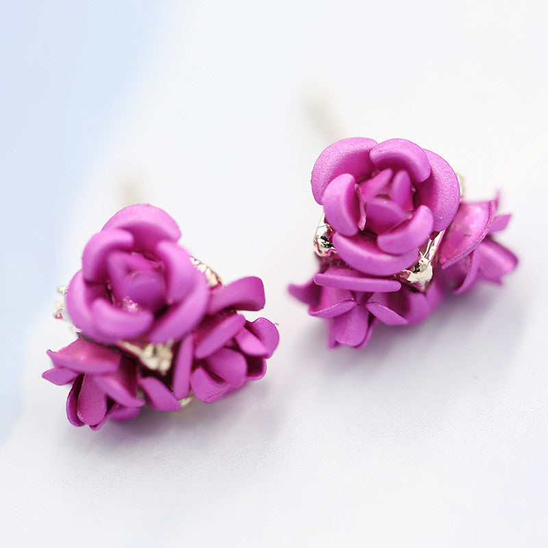 Ceramic Roses Diamond Earring - Oh Yours Fashion - 3