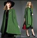 Drape Loose Asymmetric Solid Long Coat - Oh Yours Fashion - 6