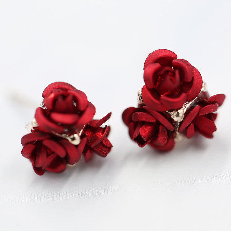 Ceramic Roses Diamond Earring - Oh Yours Fashion - 1