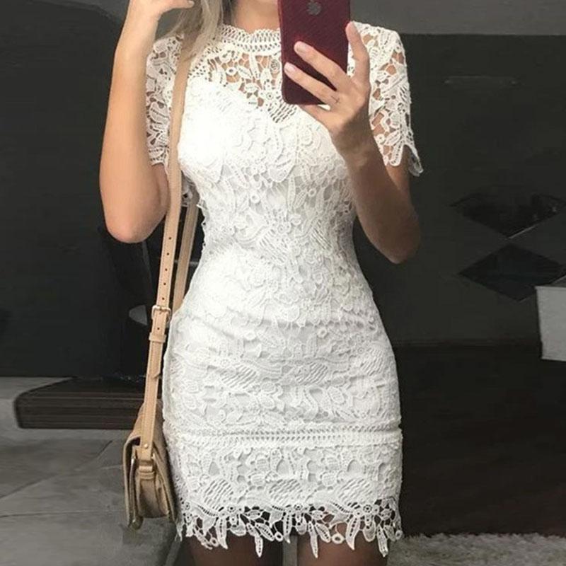 Lace Lined Bodycon Short Dress