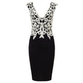 Splicing Lace V-neck Sleeveless Knee-length Dress - Oh Yours Fashion - 4