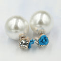 Sweet Roses Flowers Diamond Stud Earrings - Oh Yours Fashion - 8