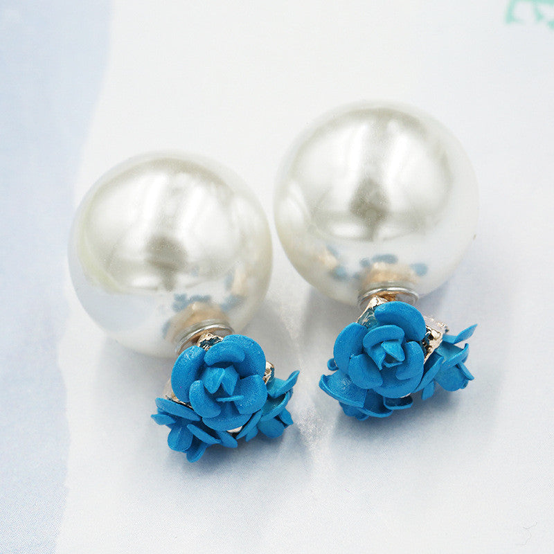 Sweet Roses Flowers Diamond Stud Earrings - Oh Yours Fashion - 3
