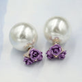 Sweet Roses Flowers Diamond Stud Earrings - Oh Yours Fashion - 15