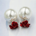 Sweet Roses Flowers Diamond Stud Earrings - Oh Yours Fashion - 14