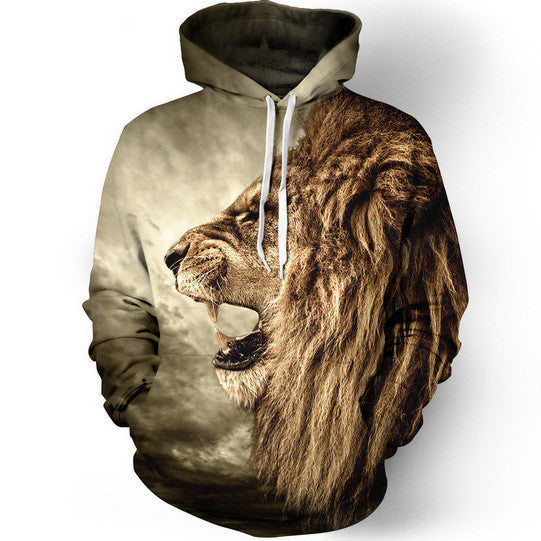 Nostalgic Lion 3D Digital Printing Hoodie - Oh Yours Fashion - 2