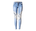 Lace Patchwork Hollow Low Waist Straight Jeans - OhYoursFashion - 4