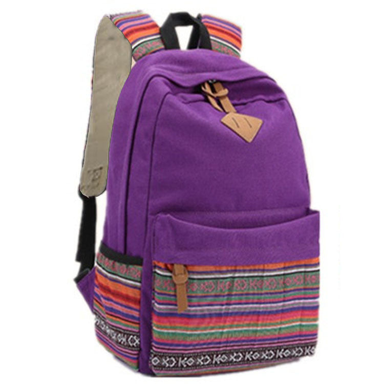 Retro Embroidery Canvas Backpack School Bag - Oh Yours Fashion - 1