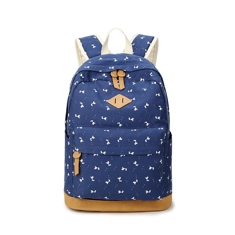 Giraffe Print Simple Fashion Canvas School Backpack - Oh Yours Fashion - 2