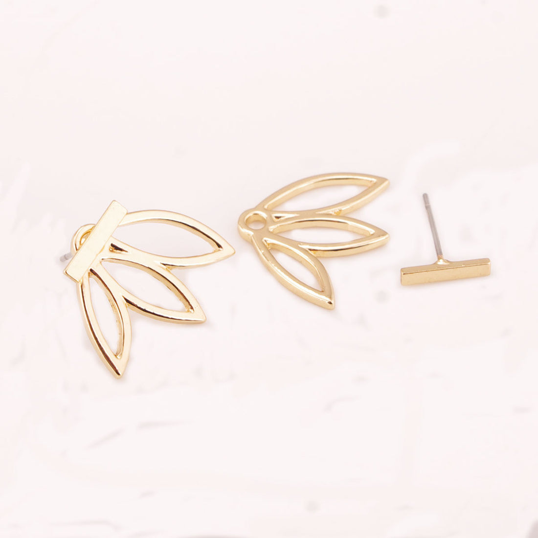 Hollow Out Lotus Lady's Stud Earrings - Oh Yours Fashion - 1