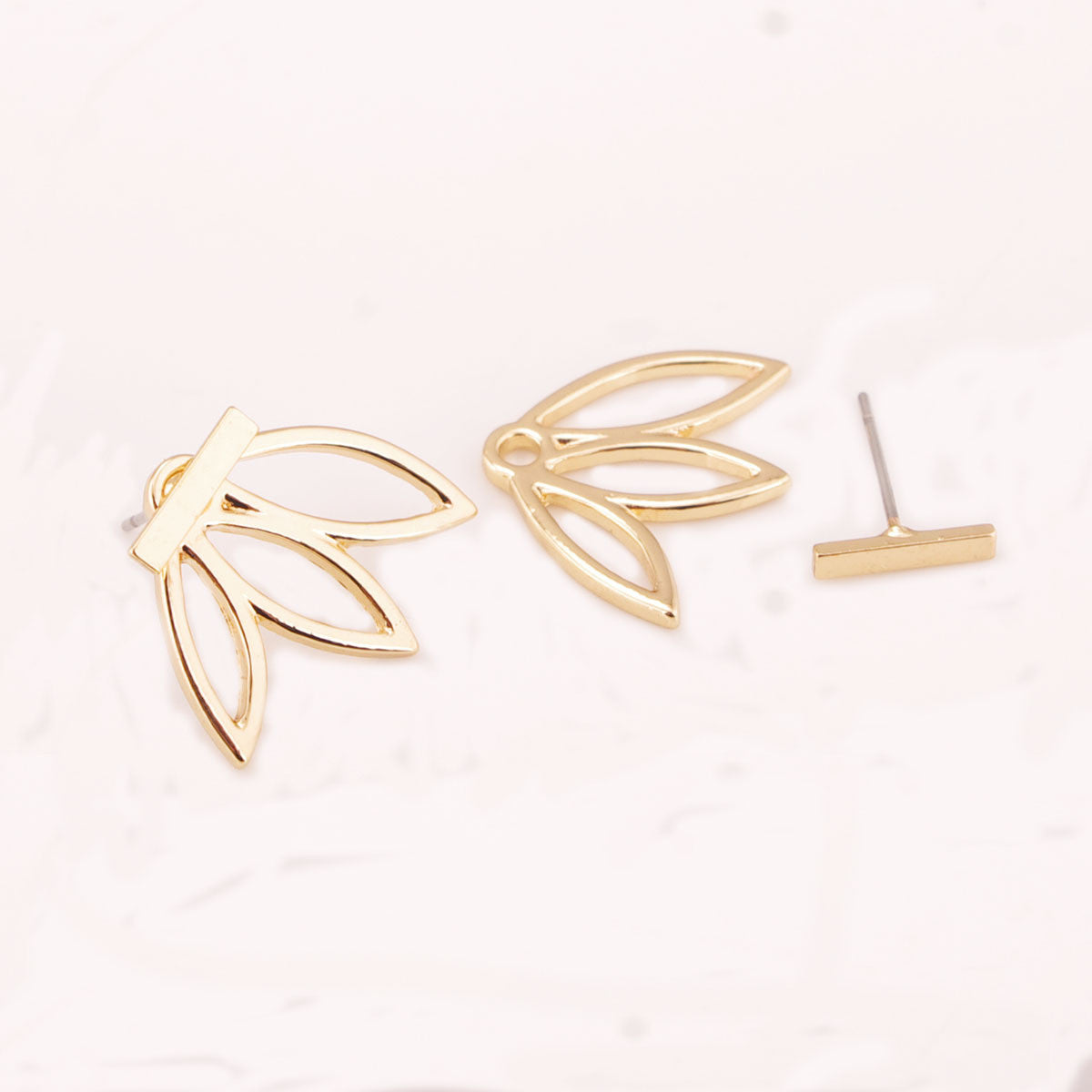 Hollow Out Lotus Lady's Stud Earrings - Oh Yours Fashion - 2