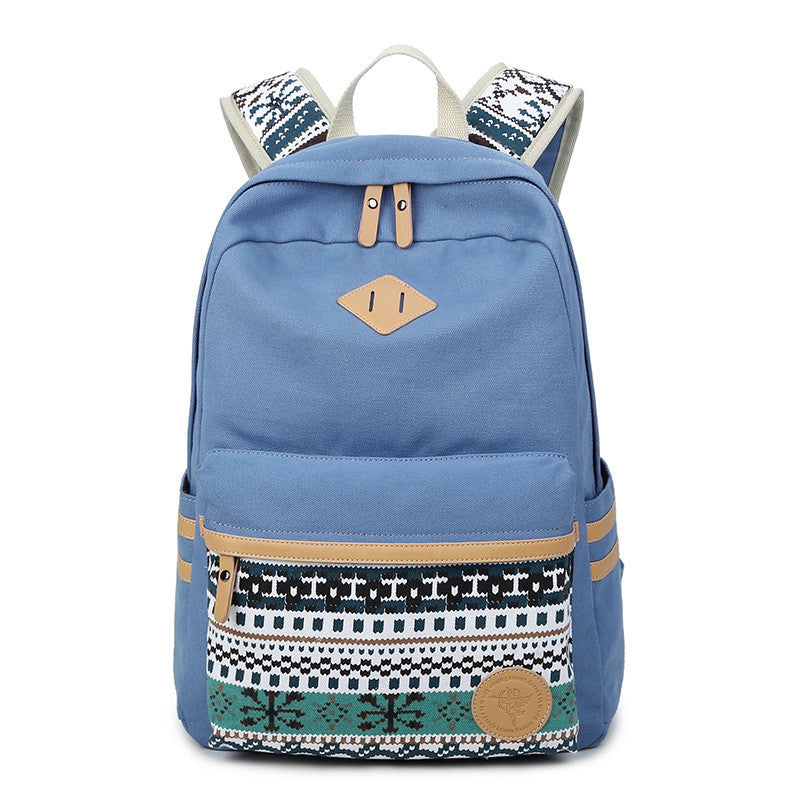 Flower Print Casual Backpack Canvas School Travel Bag - Oh Yours Fashion - 7