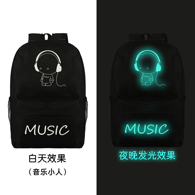 Noctilucent Canvas Chic Backpack Black School Bag - Oh Yours Fashion - 5